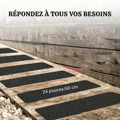 Bandes antidérapantes 15 × 61 cm - adhérence sur marches et rampes
