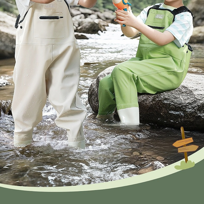 Waders enfant PVC/Nylon avec bottes - pour jouer sans se mouiller
