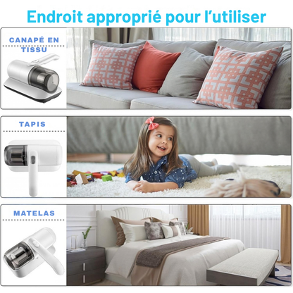 Aspirateur anti-acariens portable - un nettoyage ciblé des textiles
