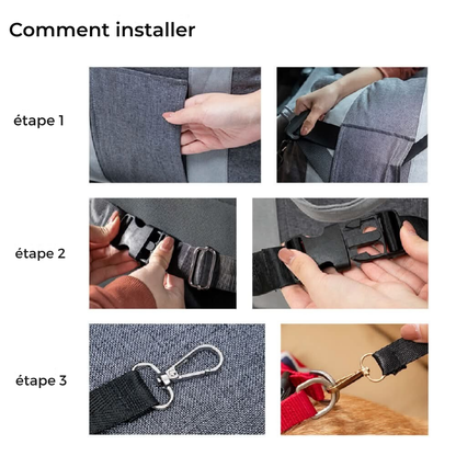 Siège auto pour chien en tissu Oxford - maintien stable en voyage