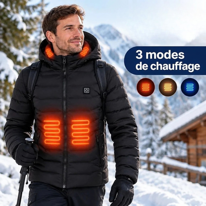 Veste chauffante à capuche - chaleur réglable pour les journées froides