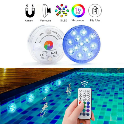 Lumières Magiques LED Étanches Rechargeables pour Piscine, Étang et Fontaine