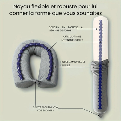 Coussin de Voyage Ergonomique – Confort Optimal pour Avion, Train et Voiture