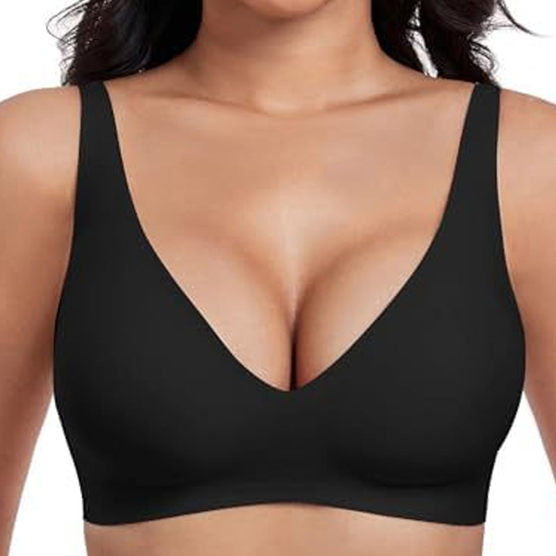 Soutiens-gorge sans armatures Jelly pour femmes, confortables, soutiens-gorge push-up, bralettes sans coutures, soutiens-gorge T-shirt à décolleté profond en V, soutiens-gorge de tous les jours