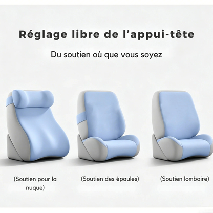 Coussin dorsal ergonomique XL 60 × 41 × 38 cm - confort au lit