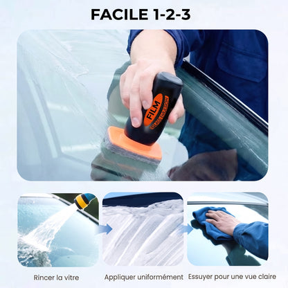 Dissolvant portable de film d'huile pour vitres