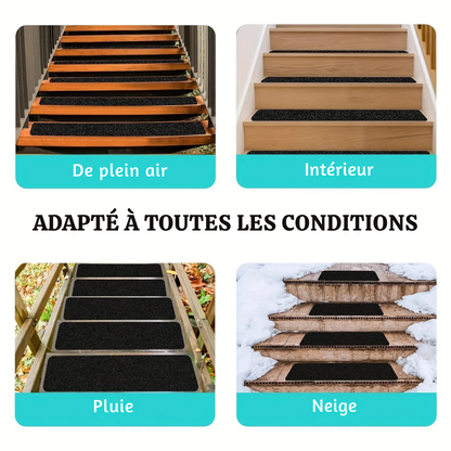 Bandes antidérapantes 15 × 61 cm - adhérence sur marches et rampes
