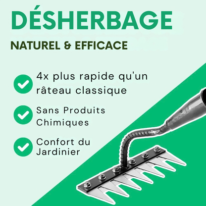 Râteau désherbant en acier carbone - entretenez votre jardin facilement