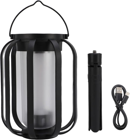 Lanterne Solaire LED Effet Flamme — Éclairage d'Ambiance Extérieur Rechargeable USB-C