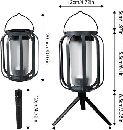 Lanterne Solaire LED Effet Flamme — Éclairage d'Ambiance Extérieur Rechargeable USB-C