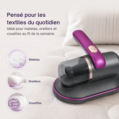 Aspirateur de lit sans fil avec lumière UV - des textiles plus propres