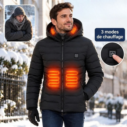 Veste chauffante à capuche - chaleur réglable pour les journées froides
