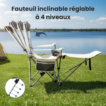 Chaise de plage portable pliable – Légère, confortable et idéale pour l’extérieur