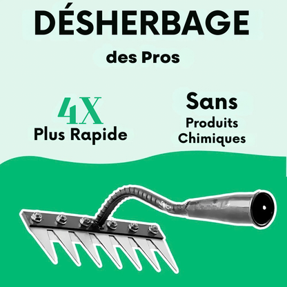 Râteau désherbant en acier carbone - entretenez votre jardin facilement
