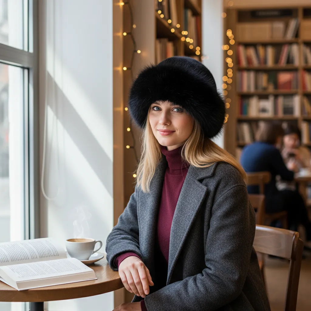 Furla – Elegante Damen Winter-Pelzmütze für warme