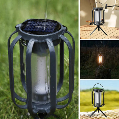 Lanterne Solaire LED Effet Flamme — Éclairage d'Ambiance Extérieur Rechargeable USB-C