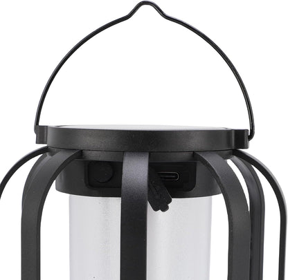 Lanterne Solaire LED Effet Flamme — Éclairage d'Ambiance Extérieur Rechargeable USB-C
