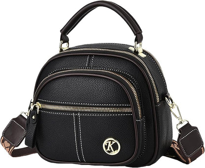 Sac classique multi-compartiments à bandoulière large et ajustable en cuir