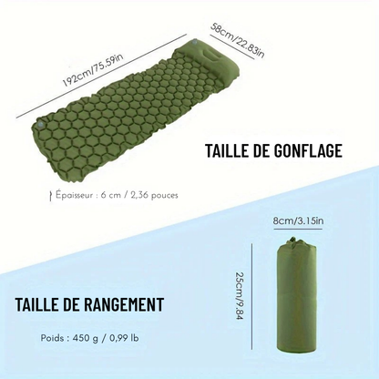 TrailComfort – Matelas Gonflable Ultra Léger pour Camping et Randonnée