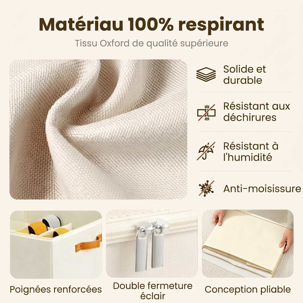 Boîte de rangement en tissu pour chaussures – Pliable, grande capacité, anti-poussière et respirante pour placard et chambre