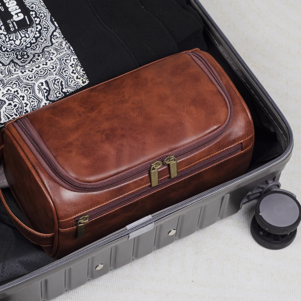 Skanto | Premium Leather Toiletry Bag for Travelers