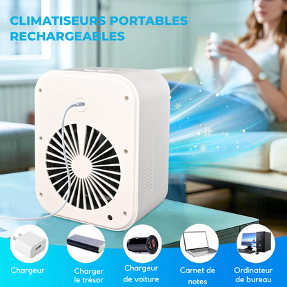 Climatiseur portable 3-en-1 USB – Refroidissement, humidification et ventilation