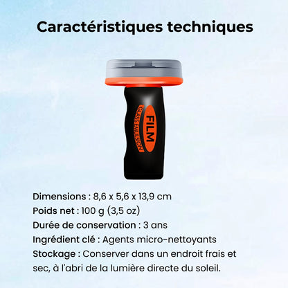 Dissolvant portable de film d'huile pour vitres