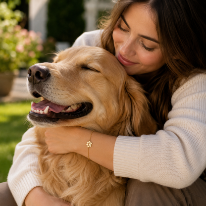 Bracelet patte de chien personnalisé avec prénom gravé