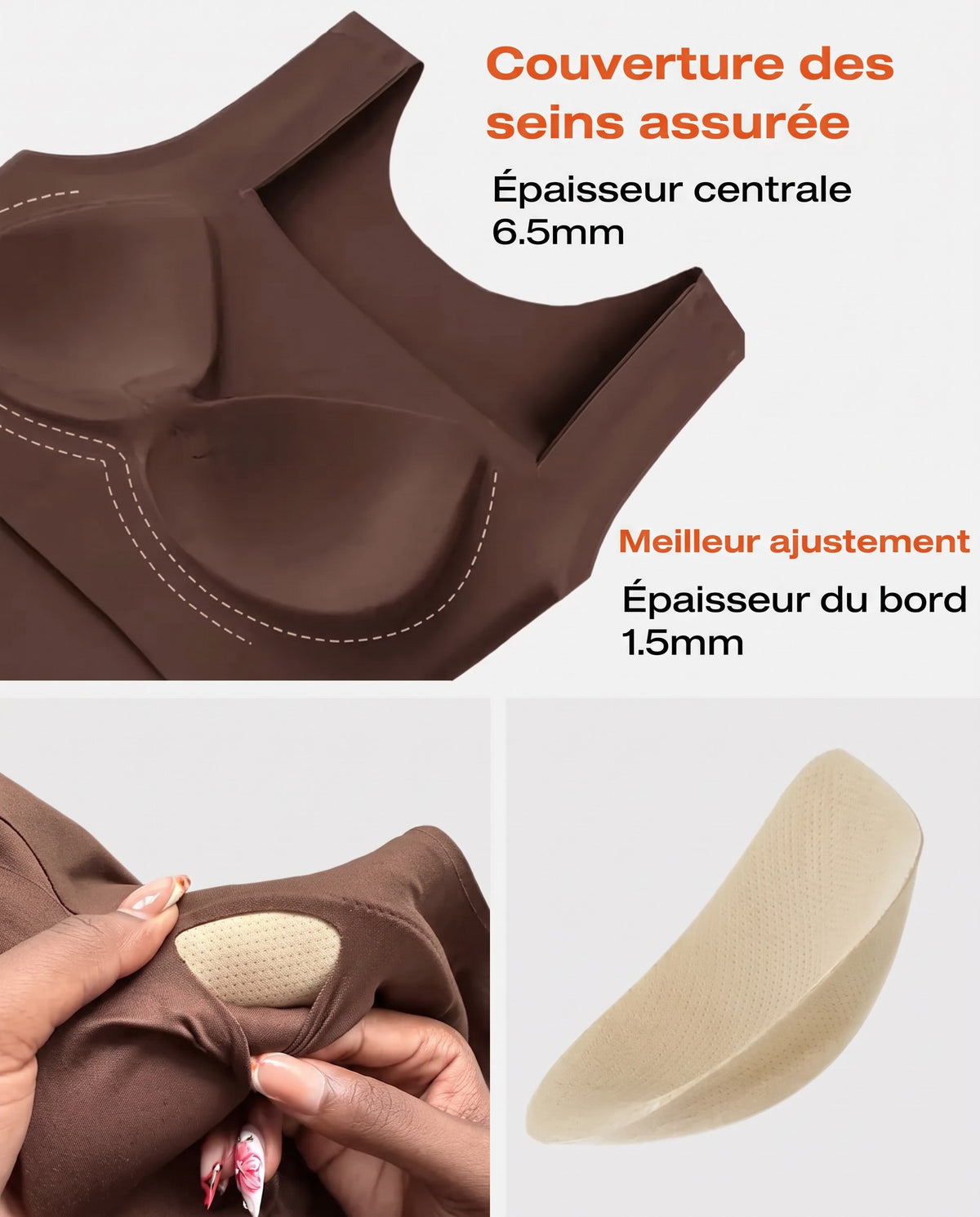 Débardeurs à col en U pour femme avec soutien-gorge intégré