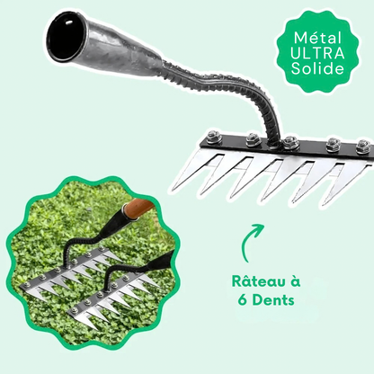 Râteau désherbant en acier carbone - entretenez votre jardin facilement