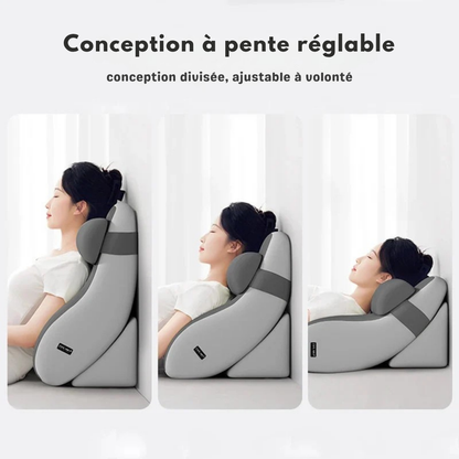 Coussin dorsal ergonomique XL 60 × 41 × 38 cm - confort au lit