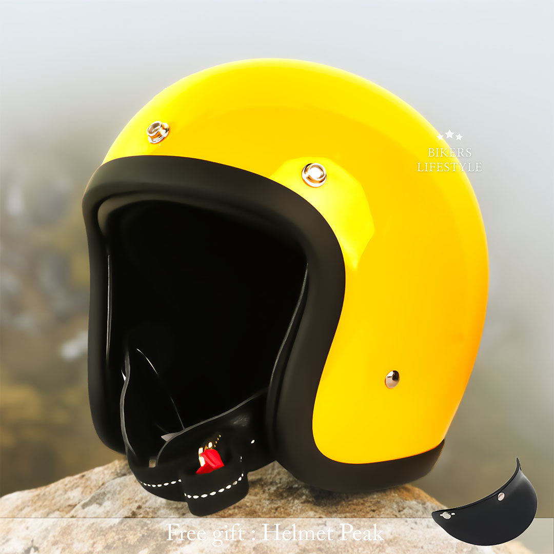 Vintage Low Profile Motorcycle Helmet DOT and ECE Certified