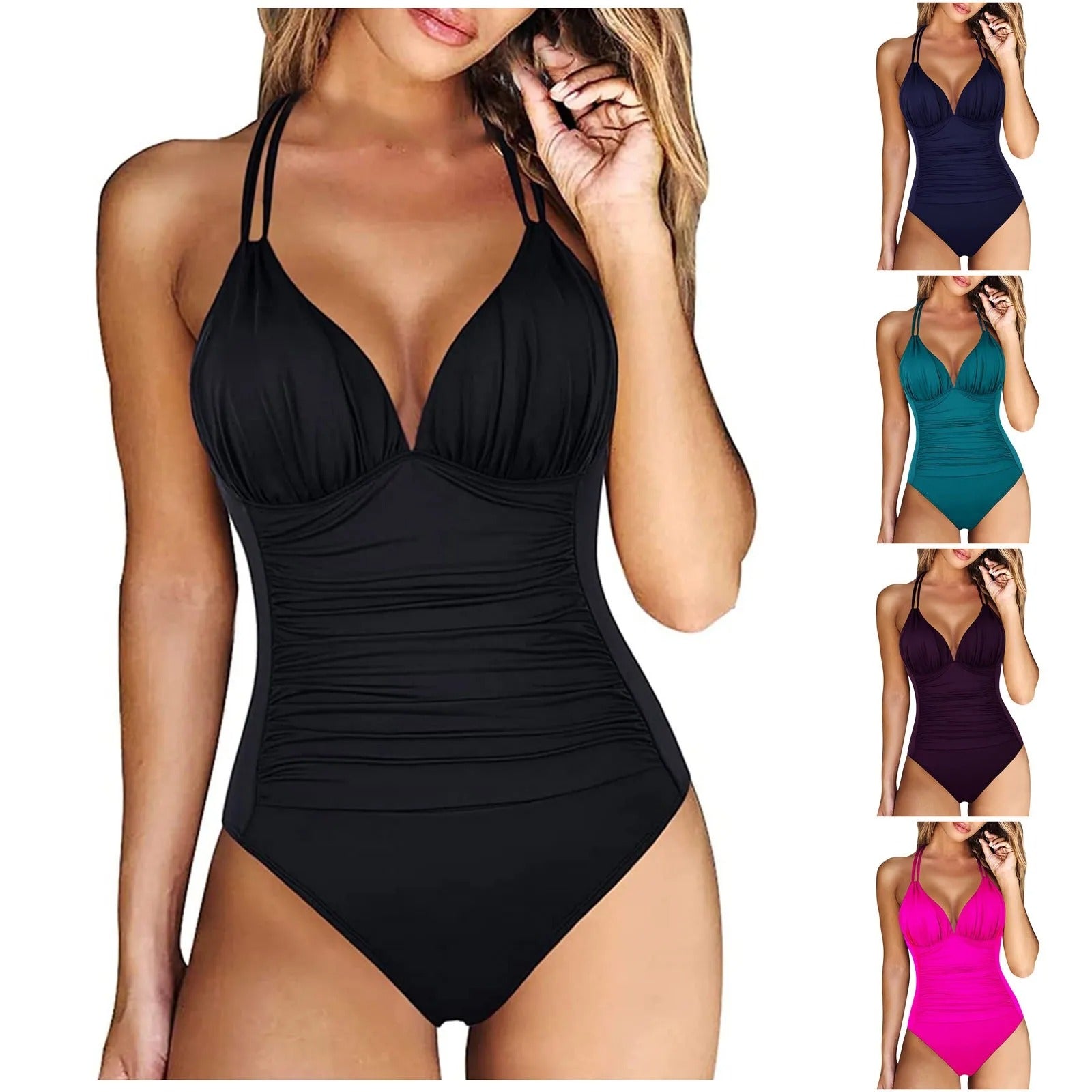 Livia – Maillot de bain sculptant avec haut de bikini push-up et décolleté en V pour femmes