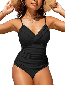 Elena – Maillot de Bain Sculptant et Élégant avec Push-Up et Décolleté en V