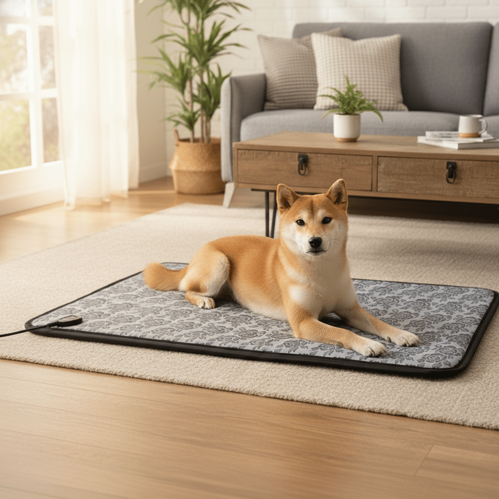 WARMFUR – Tapis chauffant électrique pour animaux de compagnie avec régulation de la température et surface étanche