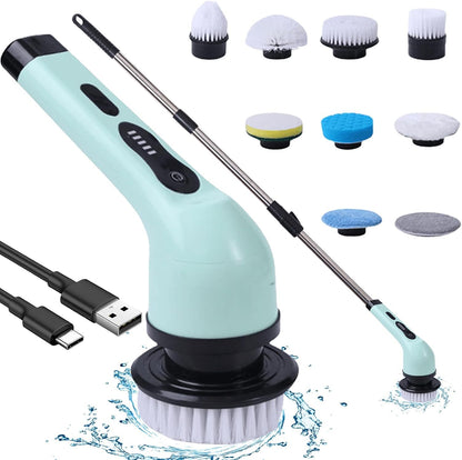 Brosse de nettoyage électrique 9-en-1 - nettoyez sans vous pencher