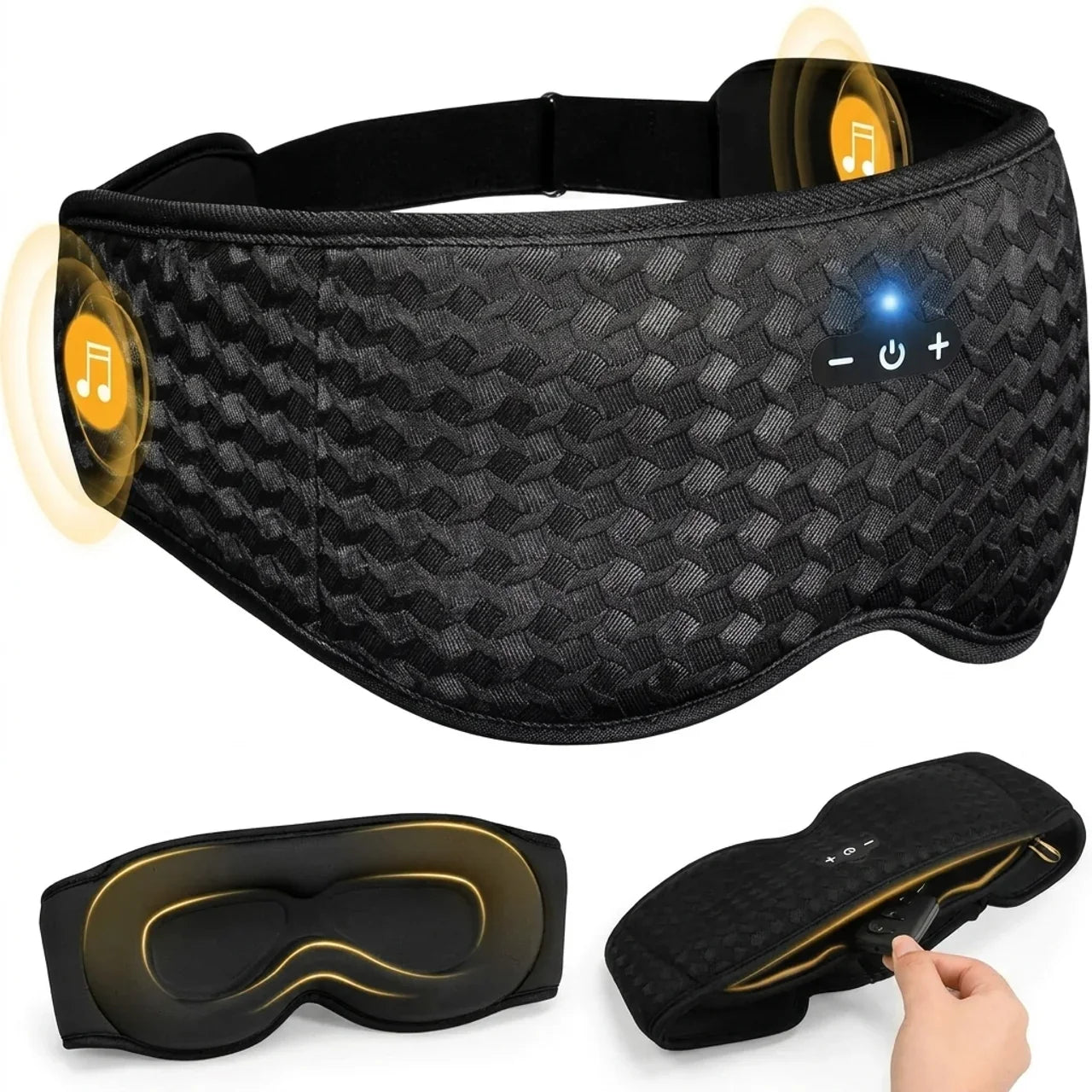 Masque de Nuit Bluetooth pour Sommeil Profond Écouteurs Intégrés Léger et Respirant