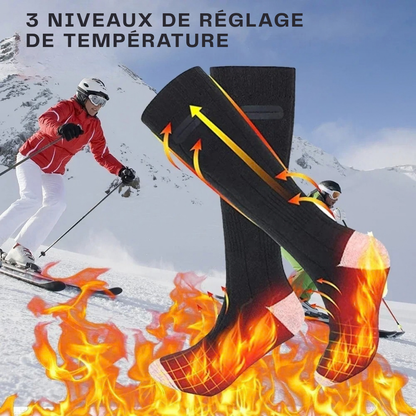 Chaussettes chauffantes unisexes - chaleur réglable pour les journées froides