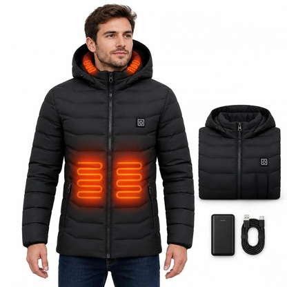 Veste chauffante à capuche - chaleur réglable pour les journées froides