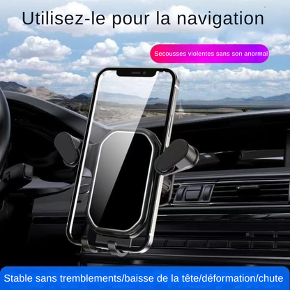 Support téléphone voiture en ABS - rotation 360°, maintien stable