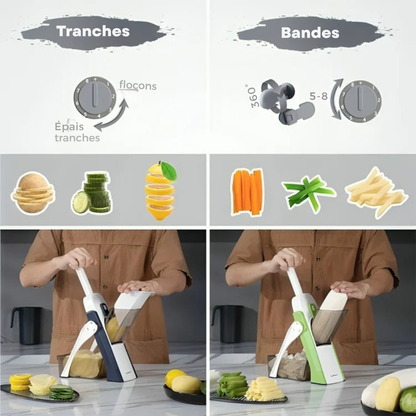 Coupe-légumes à presse manuelle - découpez sans approcher les doigts