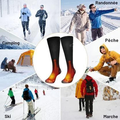 Chaussettes chauffantes unisexes - chaleur réglable pour les journées froides