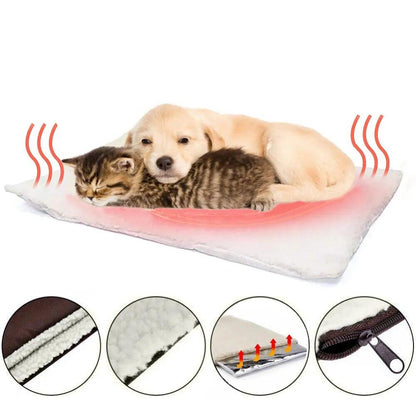 Oreiller thermique douillet pour animaux | Idéal pour les jours d'hiver froids Tapis auto-chauffant conçu pour garder les animaux domestiques au chaud et détendus.