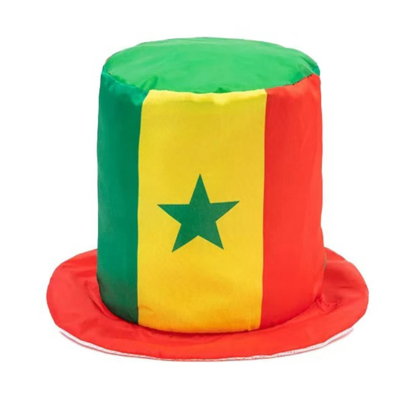 Chapeau de drapeau de l'équipe nationale des événements de football mondial, chapeau haut-de-forme pour les fans du tournoi de football, pour les carnaval et les célébrations de fête de football, 2026
