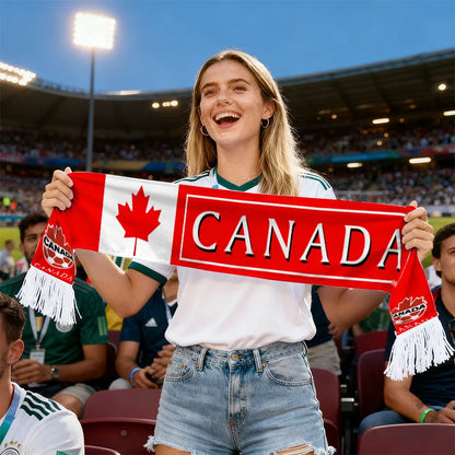 Écharpe de supporter Foodall Games – Style club États-Unis, Canada, Mexique – Durable, chaude et tendance pour les fans – Vêtement de football pour le jour du match