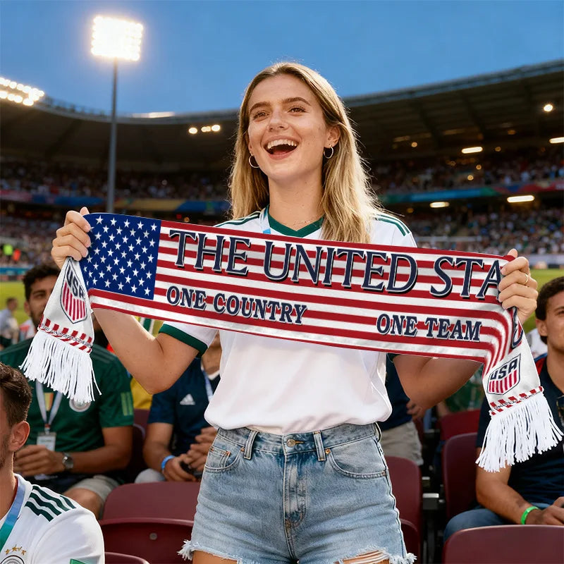 Écharpe de supporter Foodall Games – Style club États-Unis, Canada, Mexique – Durable, chaude et tendance pour les fans – Vêtement de football pour le jour du match