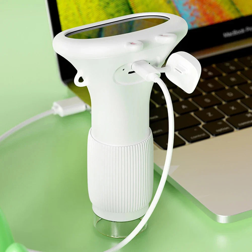 OptiLux Elite Microscope de Poche | Grossissement 1000X avec un écran IPS de 2 pouces et 8 lampes LED pour une exploration et une découverte améliorées en déplacement.