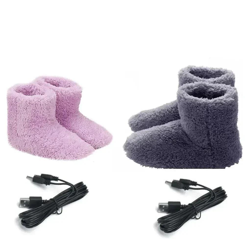 Pantoufles chauffantes en peluche - chaleur USB jusqu’à 45 °C