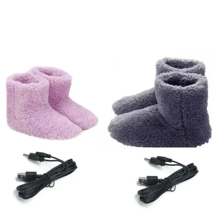 Pantoufles chauffantes en peluche - chaleur USB jusqu’à 45 °C
