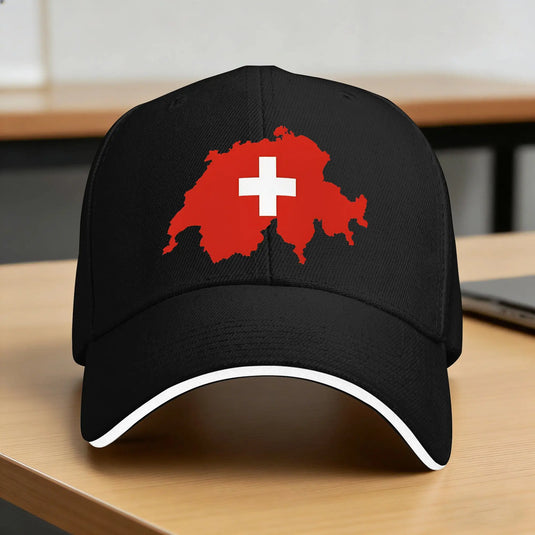 Casquette de baseball avec drapeau et carte de la Suisse, streetwear suisse, chapeaux hip-hop, casquette snapback pour hommes et femmes, sport de plein air, printemps